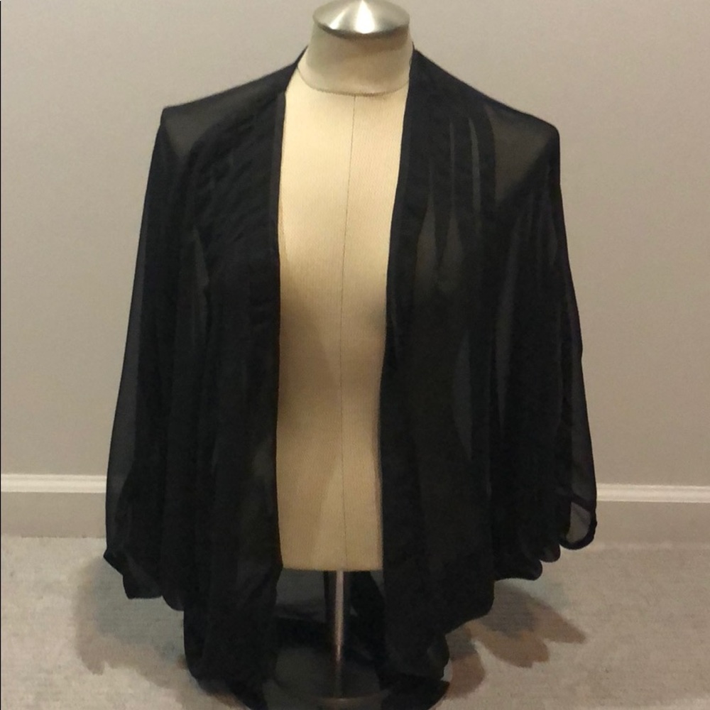 Blk Chiffon Cardigan